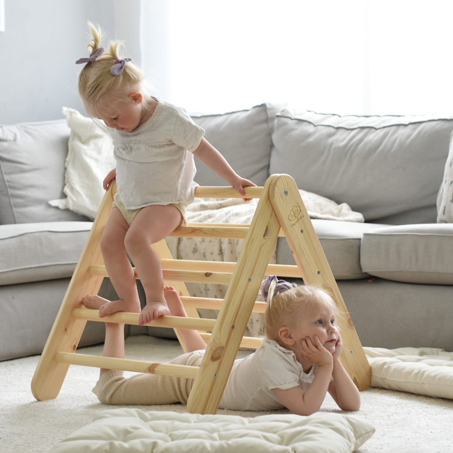 Montessori Climbing Frame 2in1 Ladder and Slide - Wood