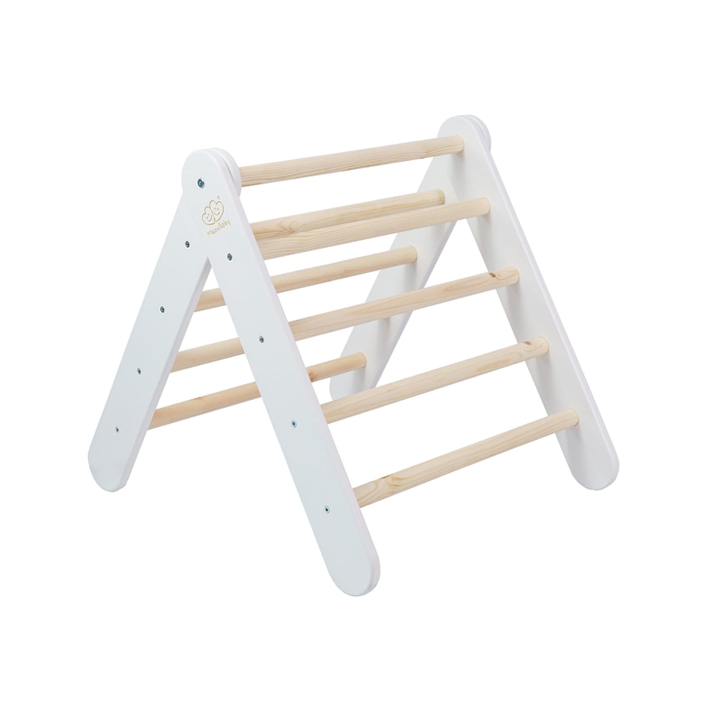 Montessori Climbing Frame 2in1 Ladder and Slide - Wood - White