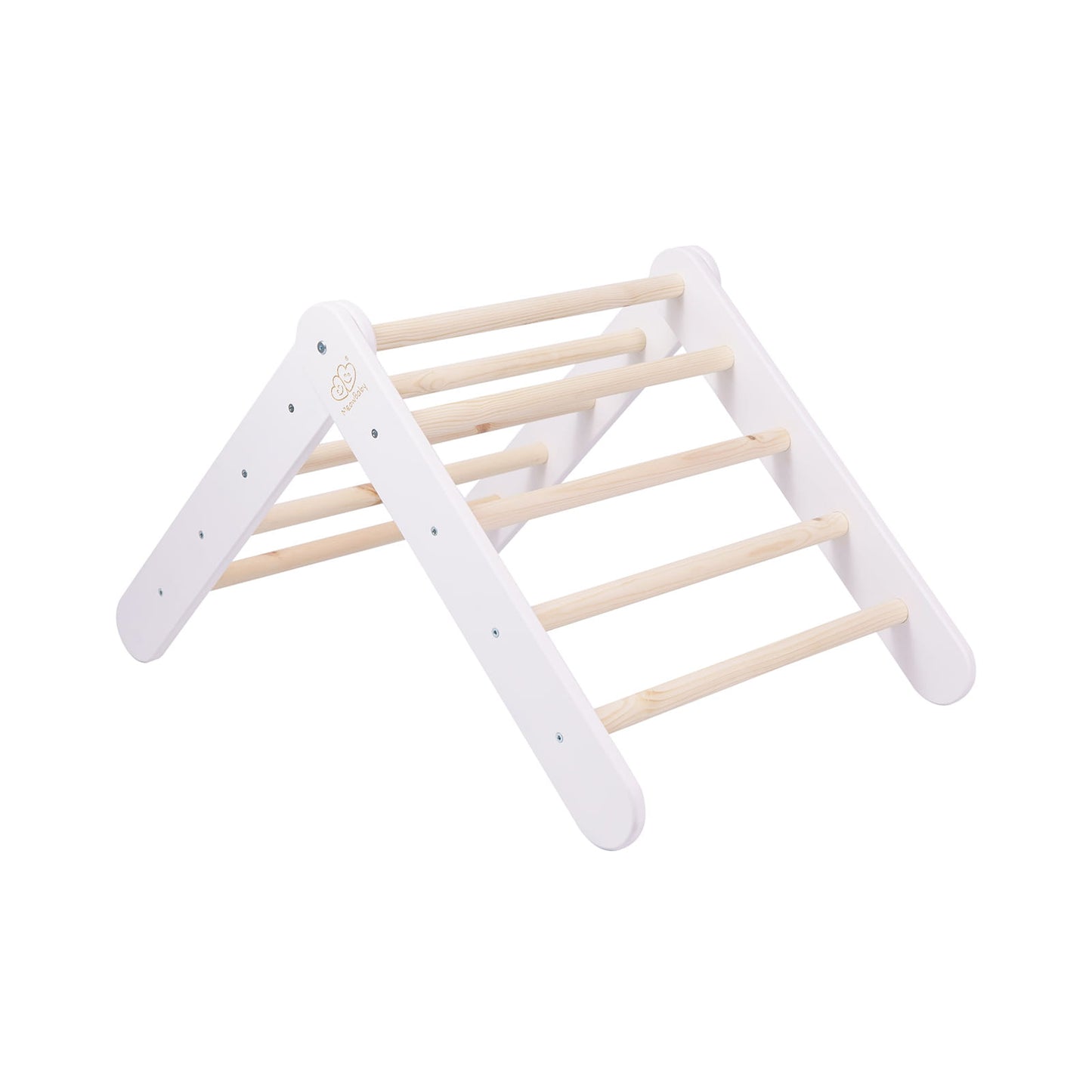 Montessori Klimrek 2in1 Ladder en Glijbaan - Hout - Wit