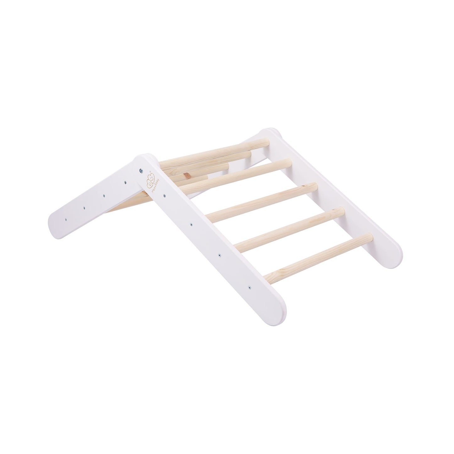 Montessori Climbing Frame 2in1 Ladder and Slide - Wood - White