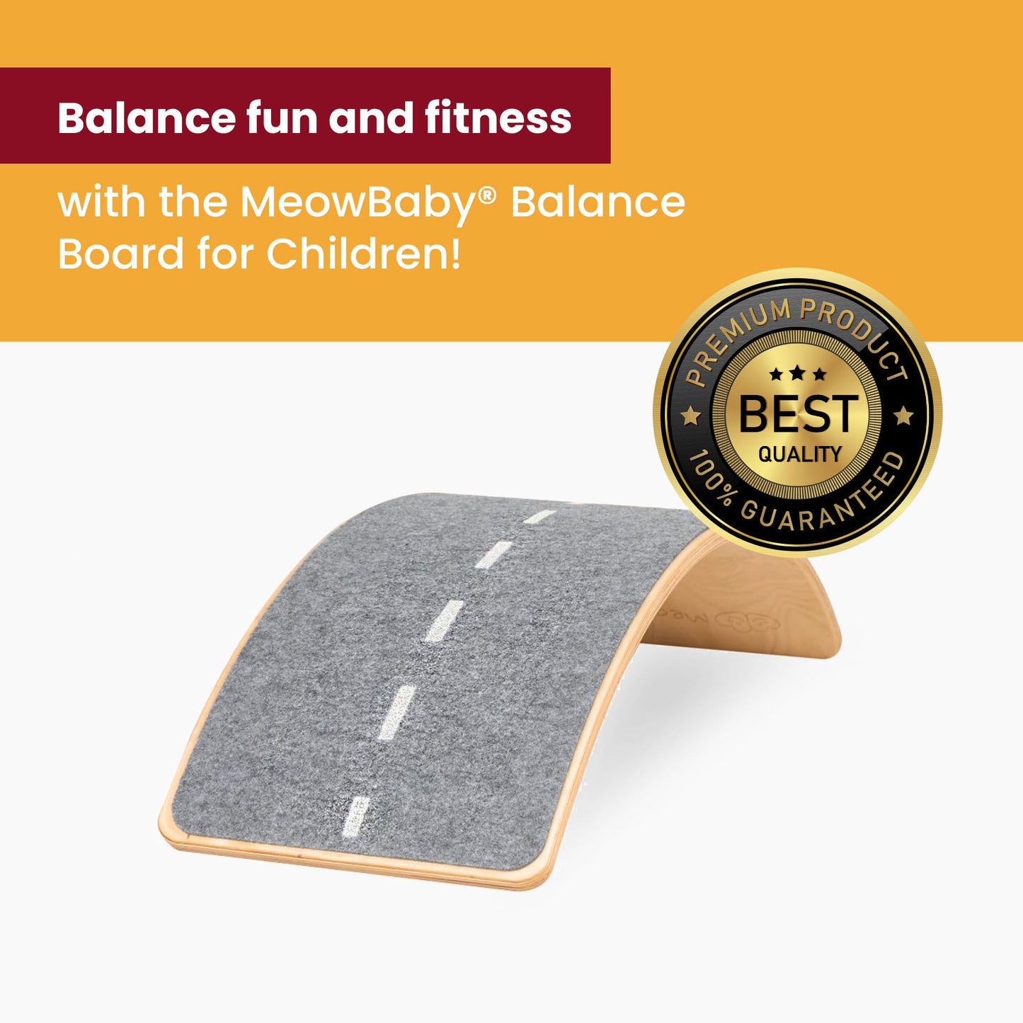 Montessori Balance Board with Felt - White