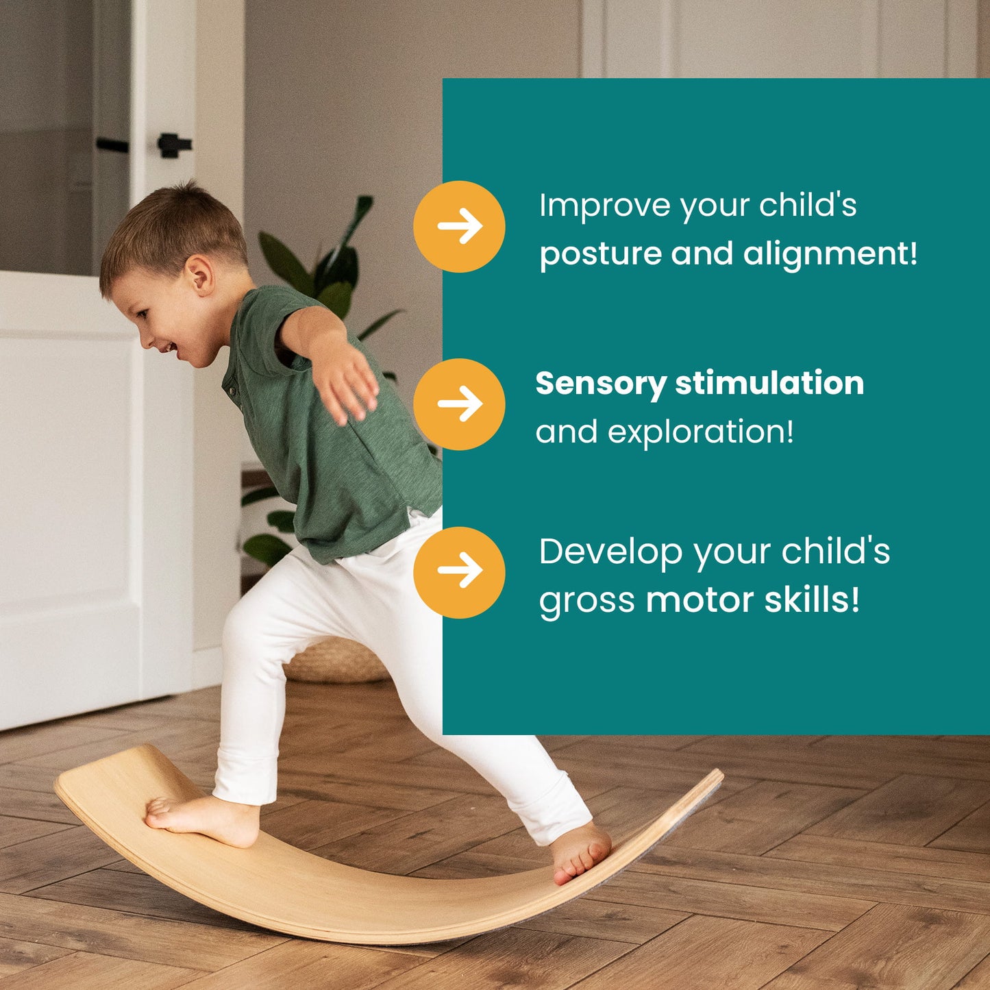 Montessori Balance Board with Felt - White