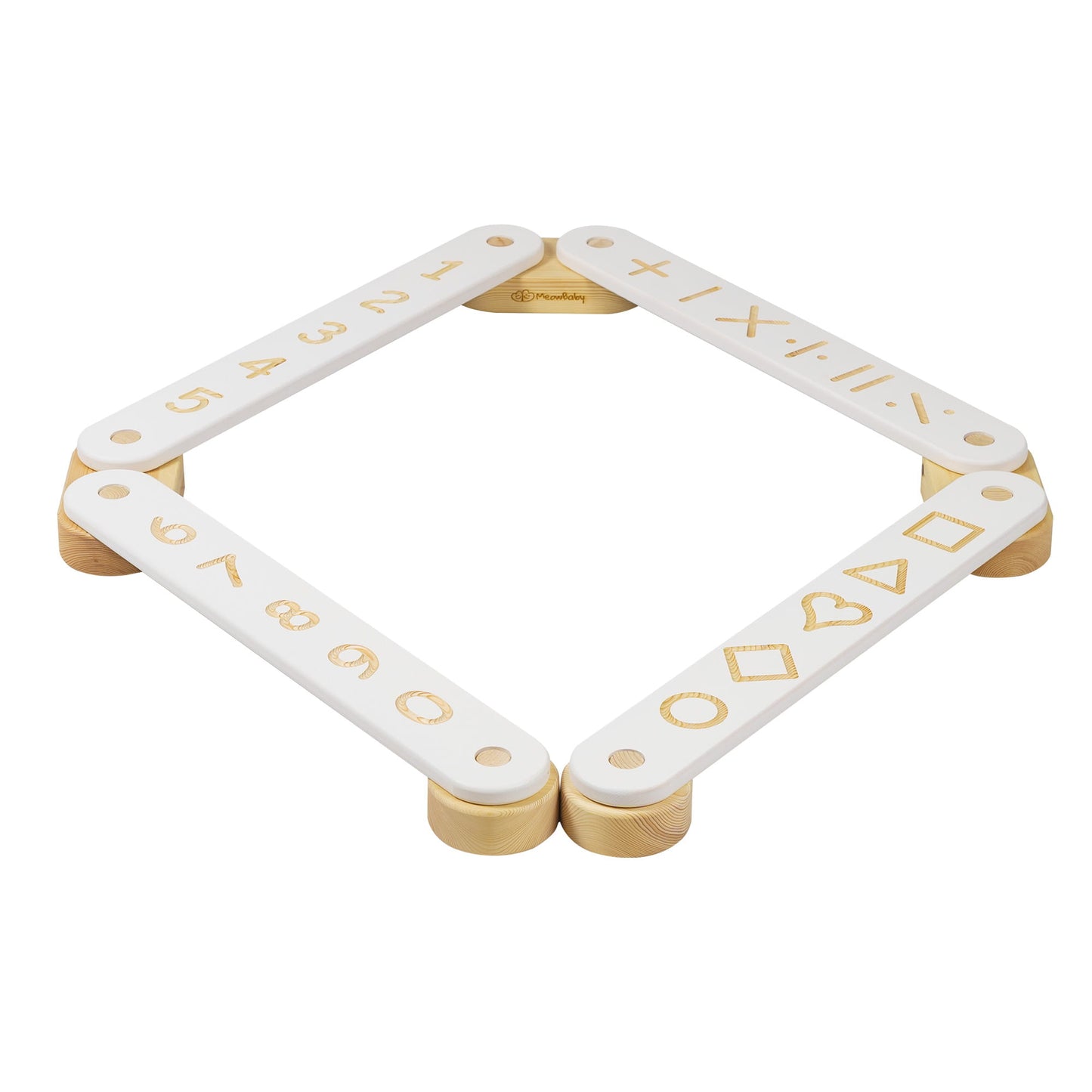 Montessori Balance Beam Made of Natural Wood - White