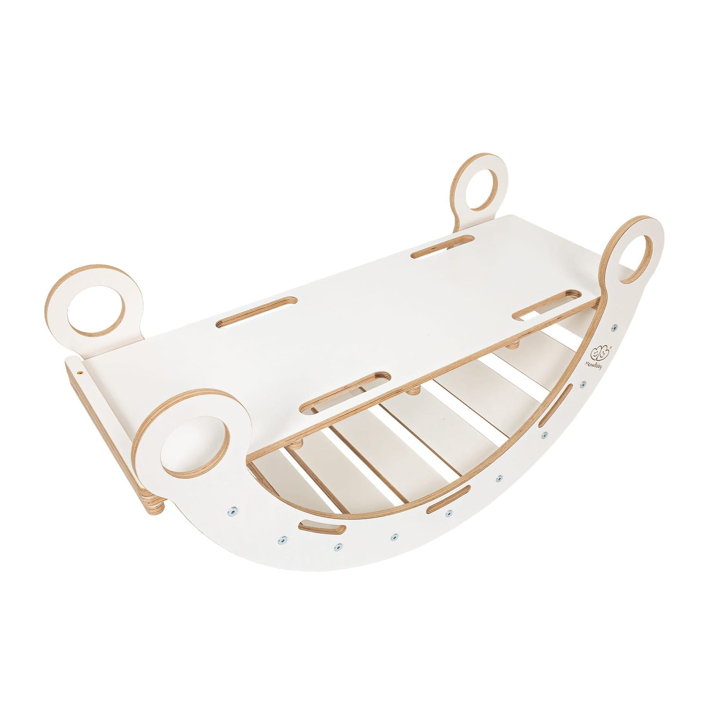 Montessori Dream Swing Medium White Wood with Slide