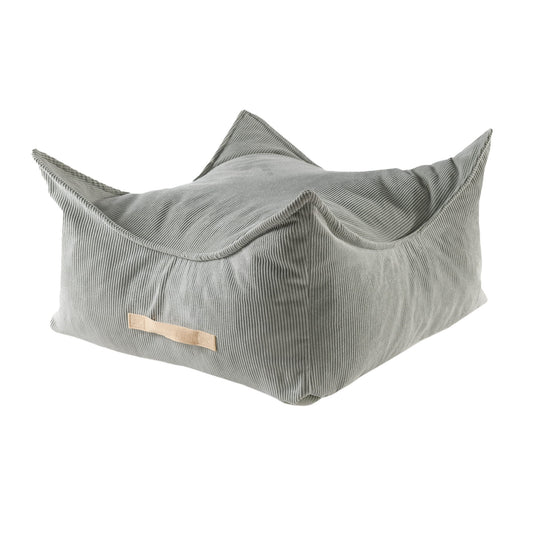 Corduroy Square Pouf - Grey