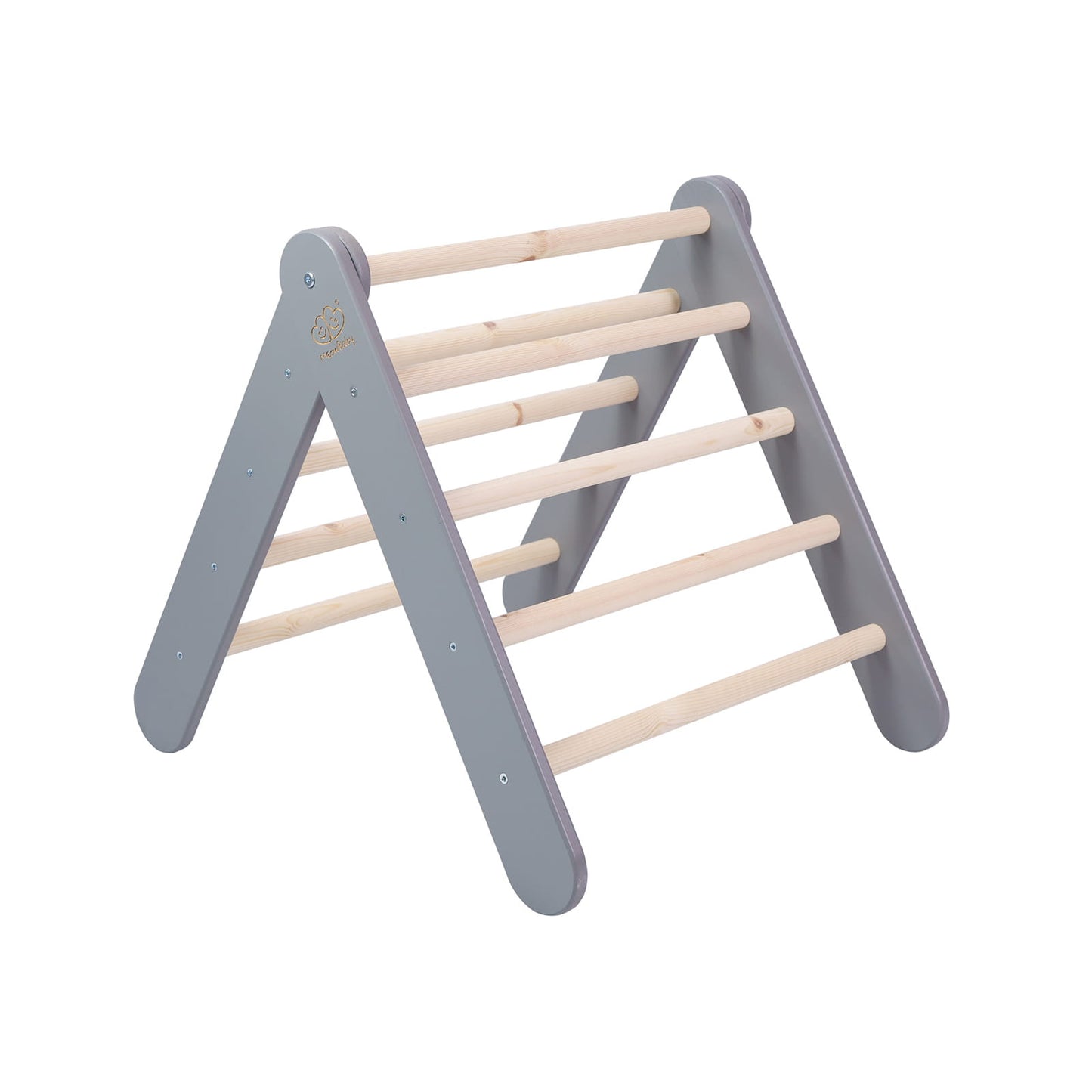 Montessori Climbing Frame 2in1 Ladder and Slide - Grey